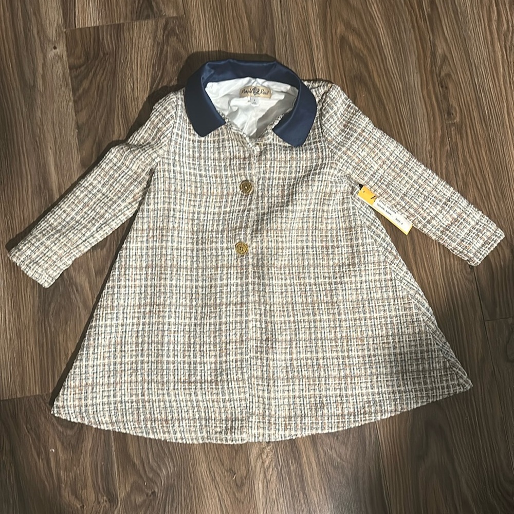 Purple Rose tweed girls flare coat Size 4